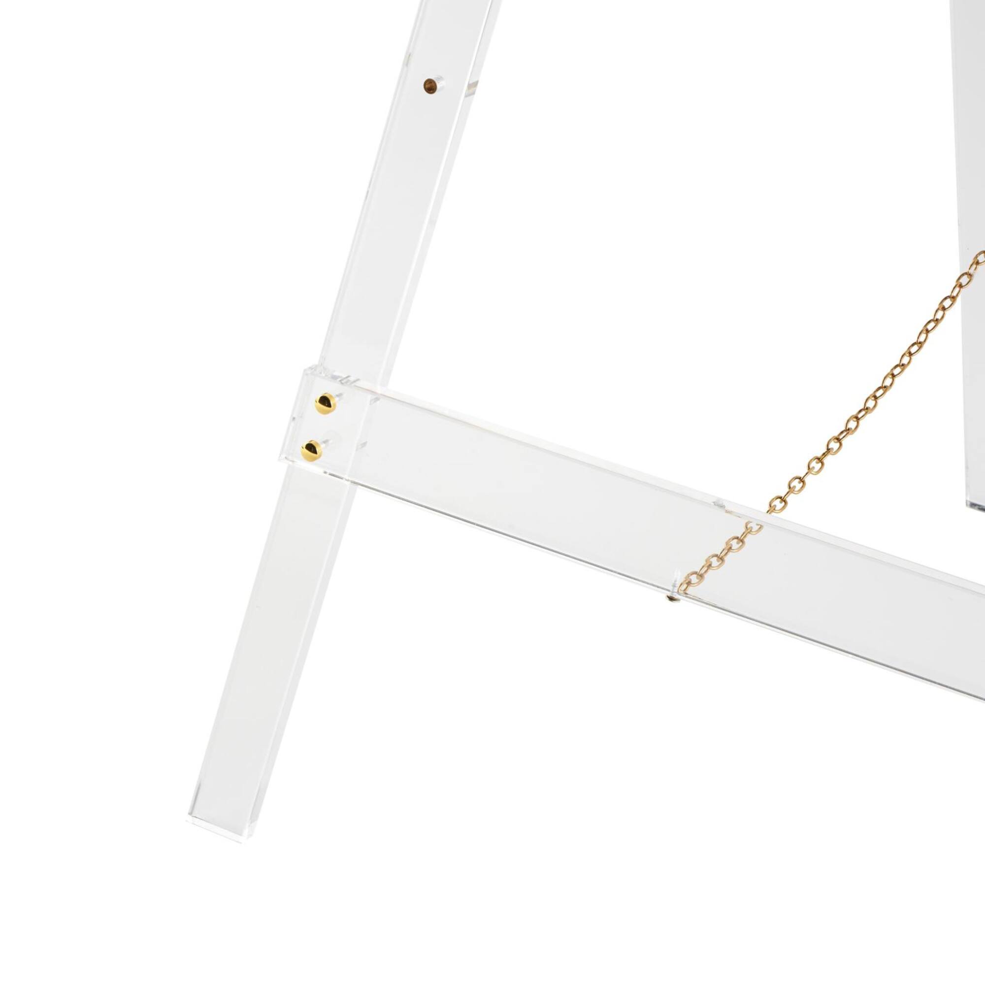 56" Clear Acrylic Plastic Adjustable 7-Tier Display Easel with Gold Metal Hardware & Chain Support